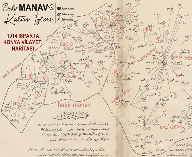 Isparta 1914 Haritası